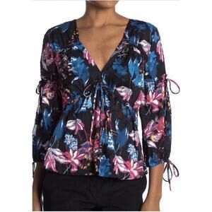 Tanya Taylor Dutch garden silk blend floral blouse size 8